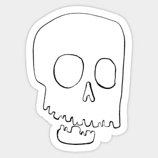 Black hand-drawn skull Sticker